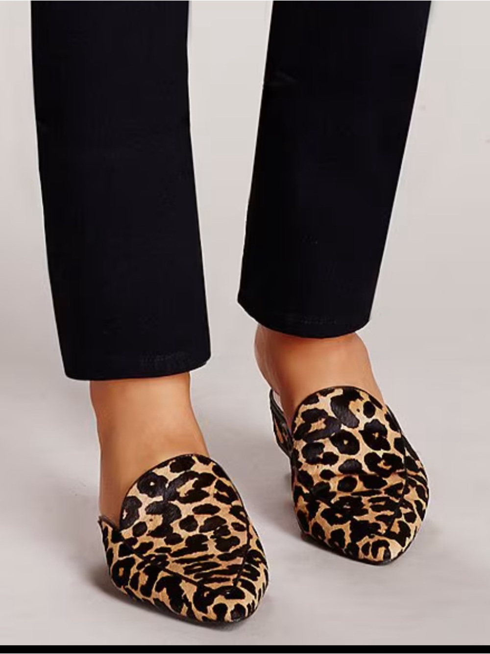 Cole Haan Leopard Calf-Hair Slip-On Mules in Tan & Black NEW WITHOUT TAGS - Picture 4 of 10